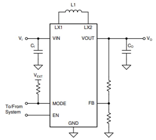 Applikations-Schaltungsdiagramm - Texas Instruments TPS631010/TPS631011 Buck-Boost-Wechselrichter